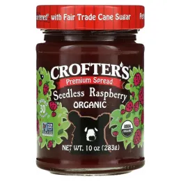 Crofter's Organic, Organic Premium Spread, малина без косточек, 283 г (10 унций)