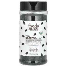 Foods Alive, Органический шейкер для семян черного кунжута, 227 г (8 унций)