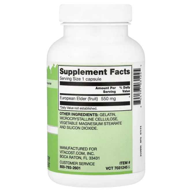 Vitacost, Elderberry, 550 mg, 120 Capsules