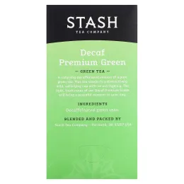 Stash Tea, зеленый чай, премиальный зеленый чай без кофеина, 18 чайных пакетиков, 33 г (1,1 унции)