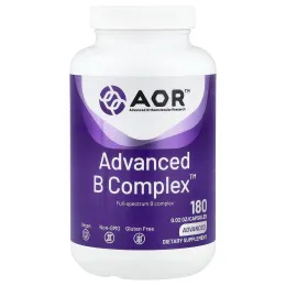 Advanced Orthomolecular Research AOR, Advanced B Complex™, улучшенный комплекс витаминов группы B, 180 капсул