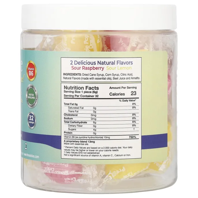 Preggie, Drops Plus !, кислая малина, кислый лимон`` 32 пастилки