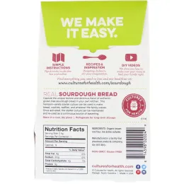 Cultures for Health, Настоящий хлеб опарного теста, без глютена, 1 пакет, 0,08 унций (2,4 г)