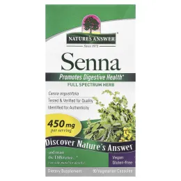 Nature's Answer, Сенна, 450 мг, 90 вегетарианских капсул