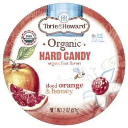 Torie & Howard, Органические леденцы, красный апельсин и мед, 57 г (2 унции)