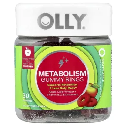 OLLY, жевательные таблетки для метаболизма, со вкусом яблока, 30 жевательных таблеток