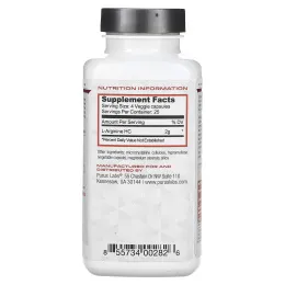 Purus Labs, Foundation Series, L-аргинин, 100 растительных капсул