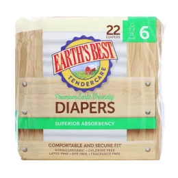 Earth's Best, TenderCare, Premium Earth Friendly, Diapers, Size 6, 35 + lbs, 22 Diapers