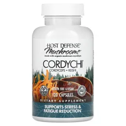 Fungi Perfecti, Иммунная защита, Cordychii, Способствует снижению усталости и стресса, 120 вегетарианских капсул