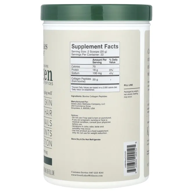 Great Lakes Gelatin Co., Коллагена гидролизат, препарат коллаген для суставов, 16 унц. (454 г)