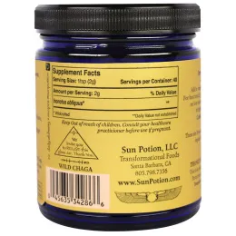 Sun Potion, Порошок из Натуральных Грибов Чага, Обработанных в Сыром Виде, 2,8 унции (80 г)