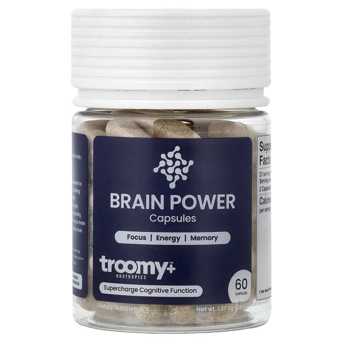 Troomy Nootropics, сила мозга, 60 капсул