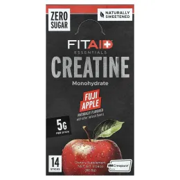 FITAID, Essentials, моногидрат креатина, яблоко Фуджи, 14 стиков по 6,2 г (0,22 унции)