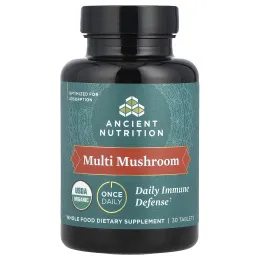 Dr. Axe / Ancient Nutrition, Multi Mushroom, ежедневная иммунная защита, 30 таблеток