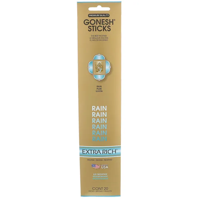 Gonesh, Extra Rich Incense Sticks, Rain, 20 Sticks