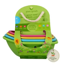 i play Inc., Green Sprouts, Sprout Ware, лодочки, для малышей от 6 месяцев, 4 шт