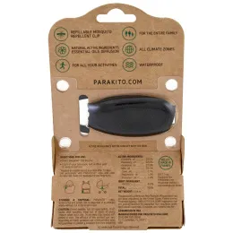 Para'kito, Клипса с репеллентом от комаров + 2 пеллеты, черная, набор из 3 предметов