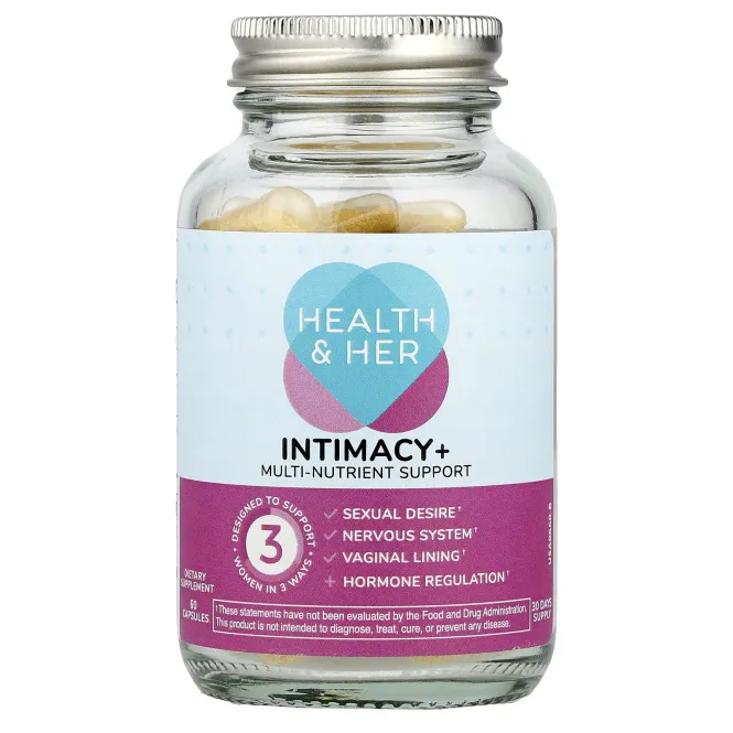 Health and Her, Intimacy +, поддержка нескольких питательных веществ, 60 капсул