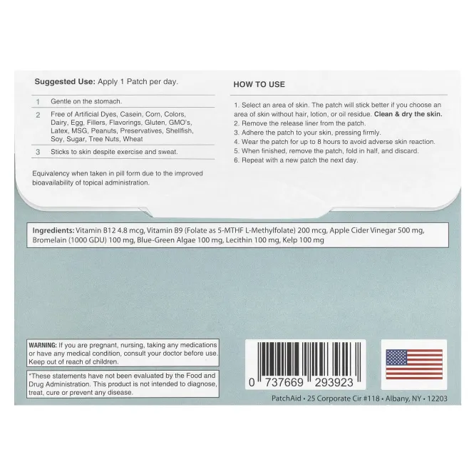 PatchAid, Натуральные патчи для снижения веса, 30 шт.