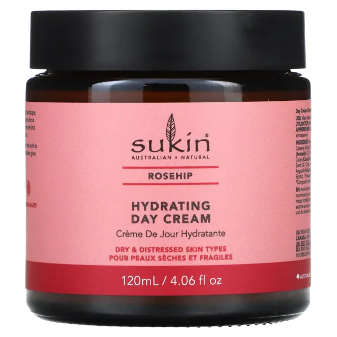 Sukin, Увлажняющий дневной крем, шиповник, 120 мл (4,06 жидк. унции)