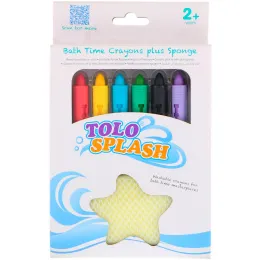 Tolo Toys, Tolo Splash, Bath Time Crayons, Plus Sponge, 2+ Years, 9 Crayons Plus Sponge