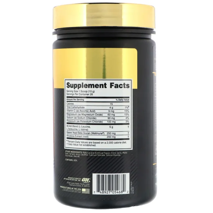 Optimum Nutrition, Gold Standard, BCAA, тренировки и восстановление, фруктовый пунш, 280 г (9,9 унций)