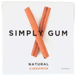 Simply Gum, Жевательная резинка, Натуральная корица, 15 штук
