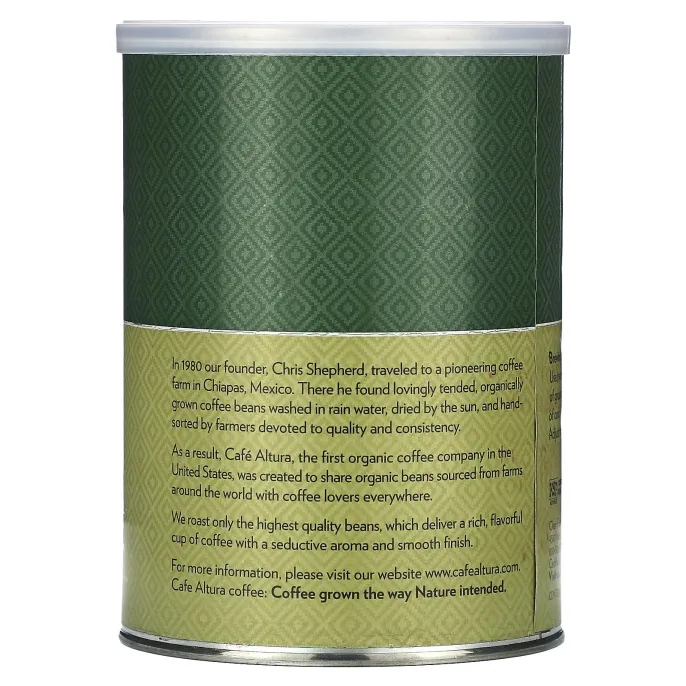 Cafe Altura, Органический кофе, домашняя смесь, молотый, темная обжарка, 340 г (12 унций)