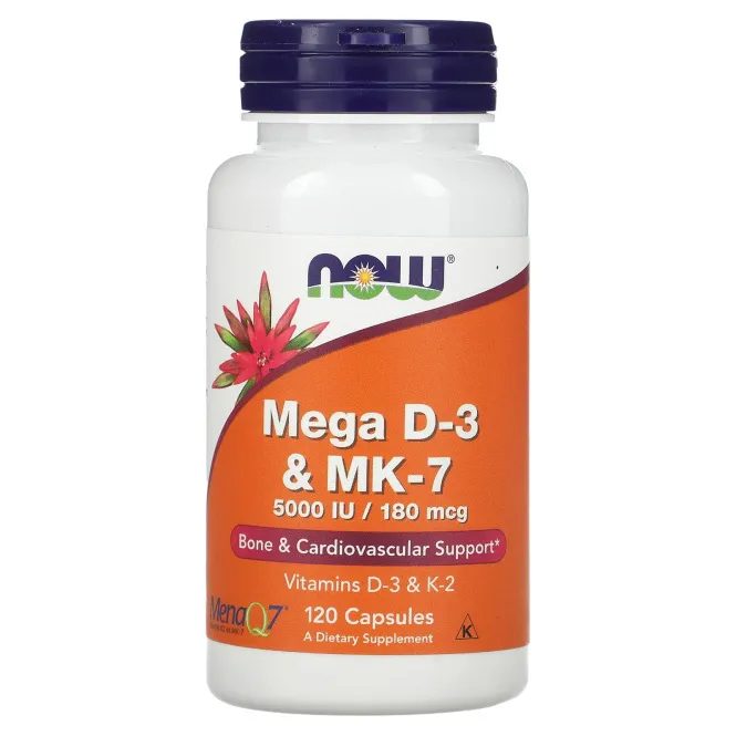 Now Foods Mega D3 и MK-7 120 капсул