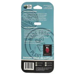 Original Poop Bags, Peanuts®, диспенсер для пакетиков, зеленый, пакетики-снупи, без запаха, 1 дозатор, 15 пакетиков