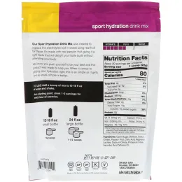 SKRATCH LABS, Sport Hydration Drink Mix, Passion Fruit, 15.5 oz (440 g)