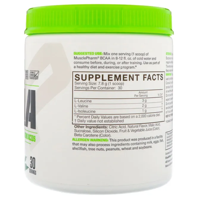 MusclePharm, BCAA Essentials, Лимон и лайм,  0,52 фунта (234 г)