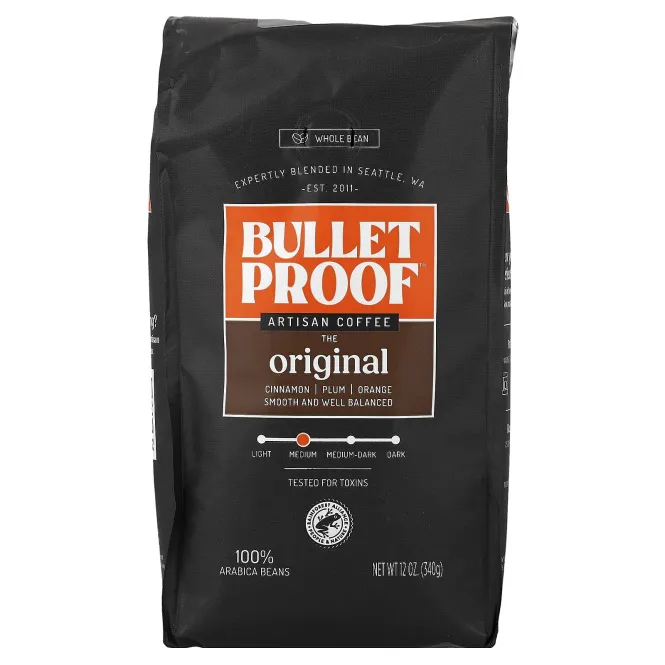 BulletProof, кофе, цельные зерна, средняя обжарка, 340 г (12 унций)