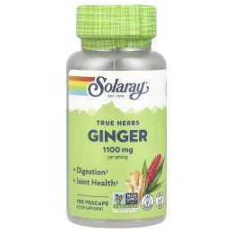 Solaray, True Herbs, имбирь, 1100 мг, 100 растительных капсул (550 мг на капсулу)