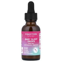 Pink Stork, детские капли для сна, без мелатонина, от 4 месяцев, манго, 30 мл (1 жидк. унция)