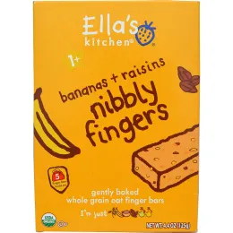Ella's Kitchen, Nibbly Fingers, Bananas + Raisins, 5 Bars, 4.4 oz (125 g)