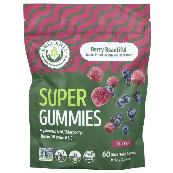 Kuli Kuli, Super Gummies, Berry Beautiful, кислые ягоды, 60 жевательных мармеладок