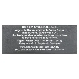 Zion Health, Шампунь для волос Ancient Clay, сандаловое дерево, 70 г (6 унций)