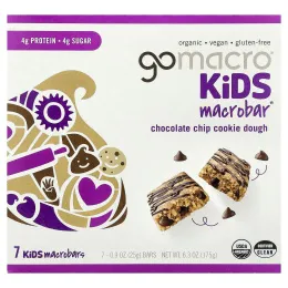 GoMacro, Kids MacroBar®, печенье с шоколадной крошкой, 7 батончиков по 25 г (0,9 унции)