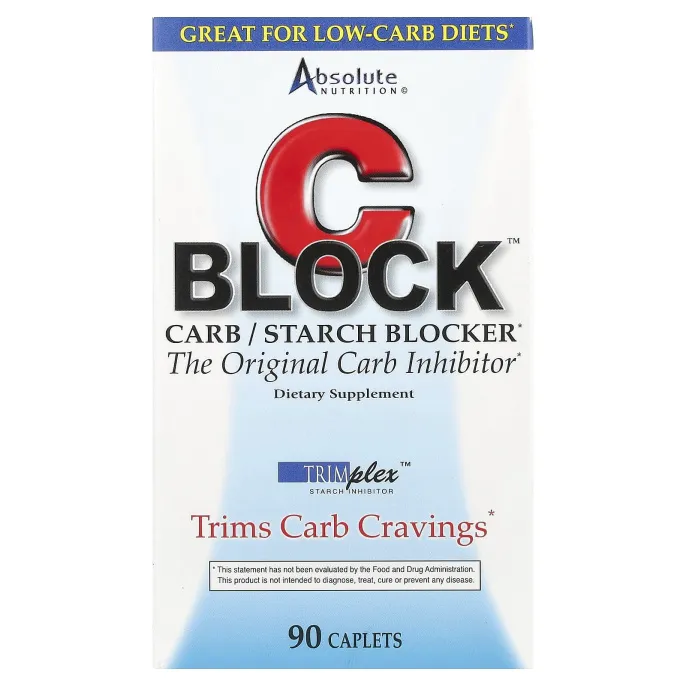 Absolute Nutrition, C Block, блокировщик крахмала и углеводов, 90 капсул