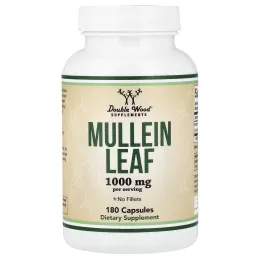 Double Wood Supplements, листья коровяка, 180 капсул (500 мг в 1 капсуле)