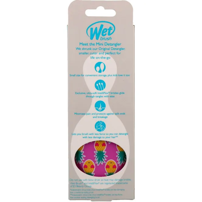 Wet Brush, Распутывающая мини-расческа, Happy Hair, ананас, 1 расческа