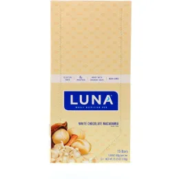 Clif Bar, Луна, цельный питательный батончик для женщин, белый шоколад и макадамия, 15 батончиков, по 1,69 унции (48 г) каждый