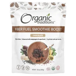 Organic Traditions, Fiber Fuel Smoothie Boost, шоколад, 300 г (10,6 унции)