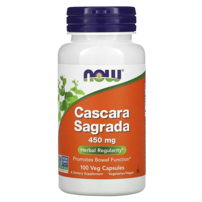 Now Foods, Крушина (Cascara Sagrada), 450 мг, 100 вегетарианских капсул