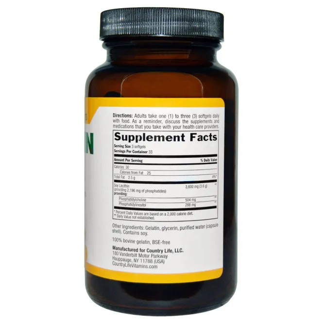 Country Life, Лецитин 1200 мг, 100 капсул