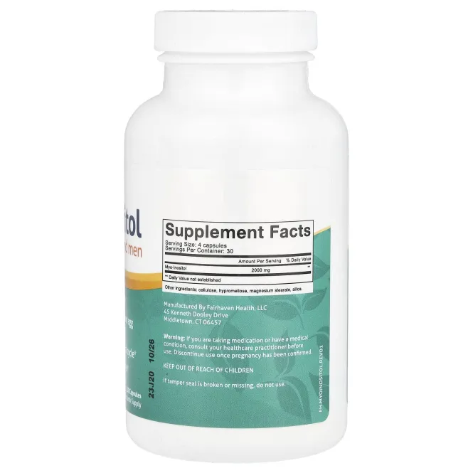 Myo-Inozitol Fairhaven Health Мио-Инозитол для женщин и мужчин, 120 капсул