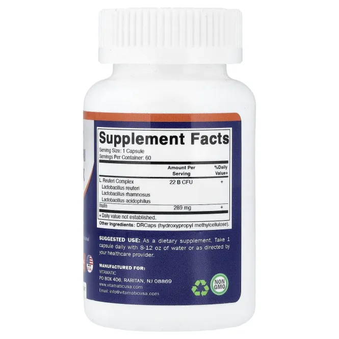 Vitamatic, Комплекс L.Reuteri, 60 капсул с гипромеллозой DRcaps®