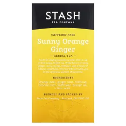 Stash Tea, Herbal Tea, солнечный апельсин и имбирь, без кофеина, 18 чайных пакетиков, 36 г (1,2 унции)
