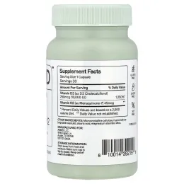Amy Myers MD, витамины D3 и K2, 30 капсул